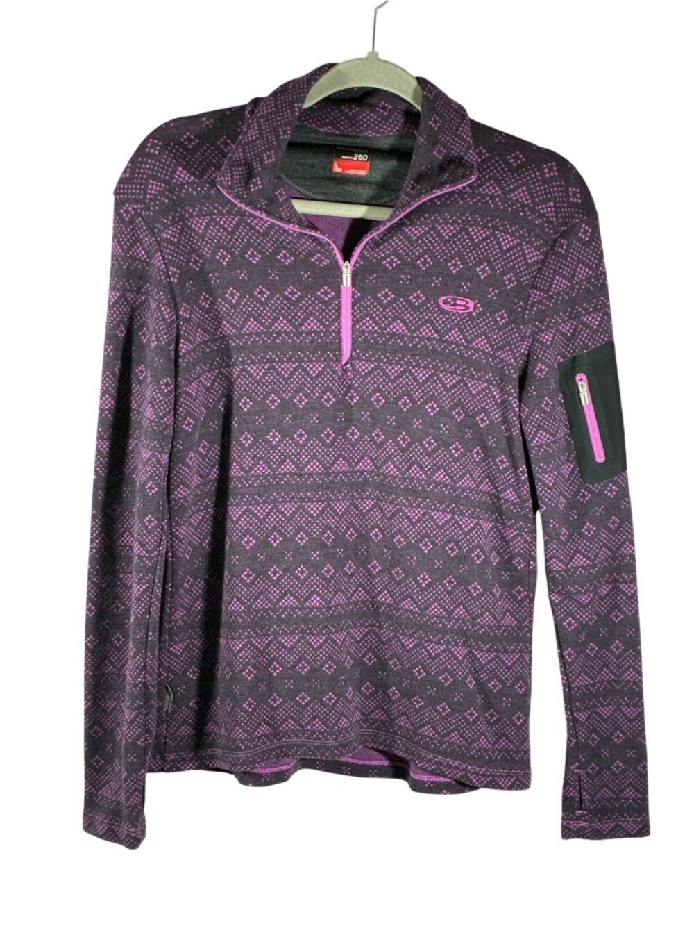 Icebreaker 260 Vertex Merino Wool Half-Zip Base Layer size Large outdoor